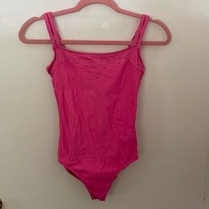 wear moi pink double camisole leotard